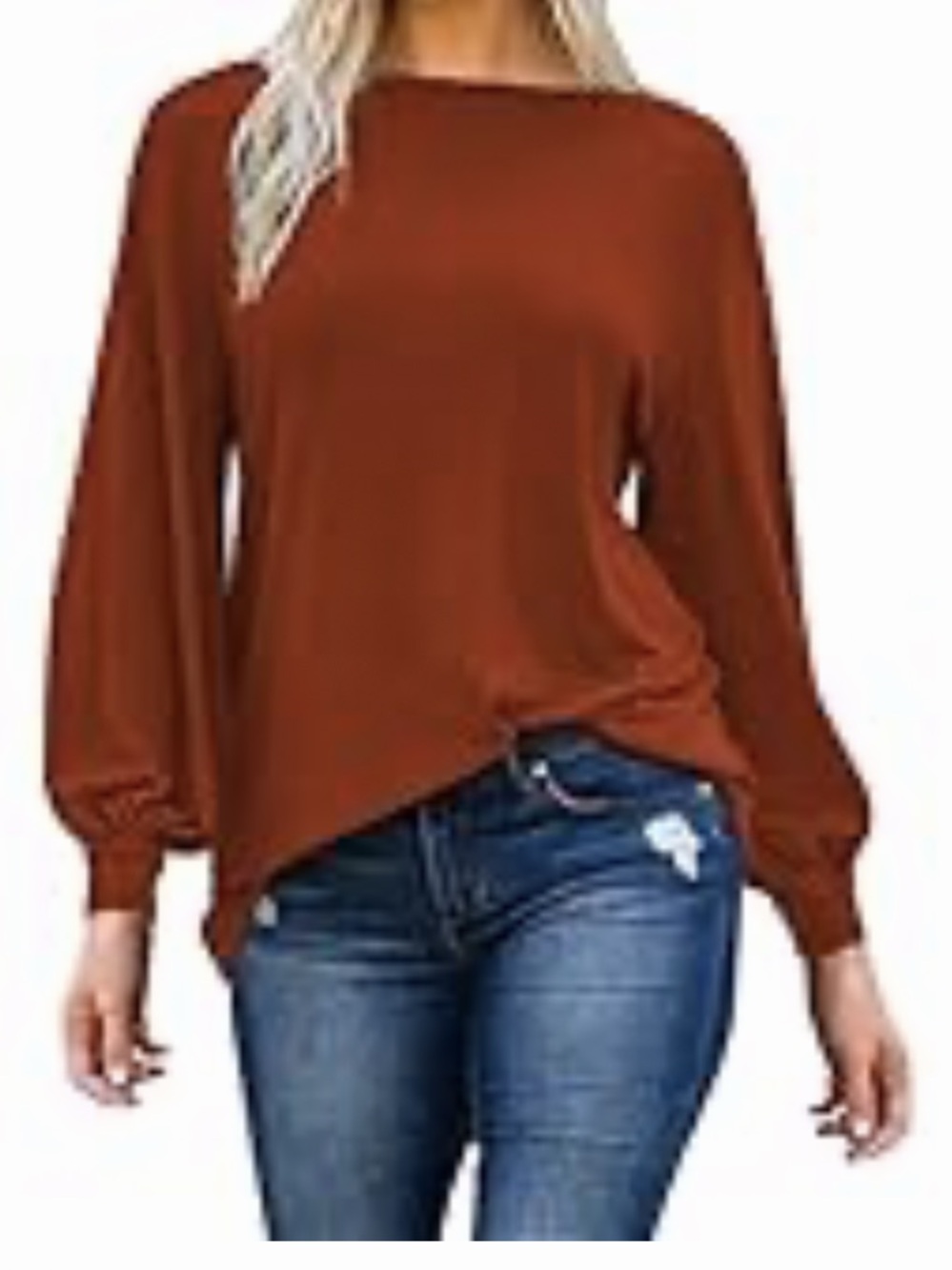 Burnt Orange Long Sleeve Top Women’s Size Medium